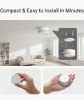 Photoelectric Smoke Alarm With App Alerts, Smart Smoke Detector, Self Test, UL217 10th Edition And CAN ULC S531 Certified, Hub Required, small white ceiling alarm in living room