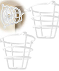 White Fire Sprinkler Head Guard Cover Protector Cage For 1/2 And 3/4 Inch Ceiling And Wall Pendent Heads installed on wall.