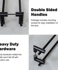 Heavy Duty Modern Stainless Steel Door Handles Black Coated Push Pull For Entry Doors Double Sided Pulls 180cm Long Non Rust Design