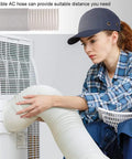 Universal Portable Air Conditioner Exhaust Hose 5.9 Inch Diameter, Length Up To 59 Inches, Anti Clockwise Thread installed on AC unit.