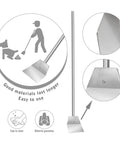 Heavy Duty Stainless Steel Pooper Scooper Set With 33.4 Inch Upright Dustpan And Spade For Indoor Outdoor Pet Waste Cleanup No Fuss Easy Wash Rustproof Durability Extra Long Handle Ergonomic Comfort For Quick Cleanup illustration
