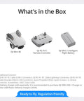 Drone kit showing DJI Mini 4K, remote controller, and battery with focus on Under 249 G 4K Drone With 3 Axis Gimbal Stabilization.