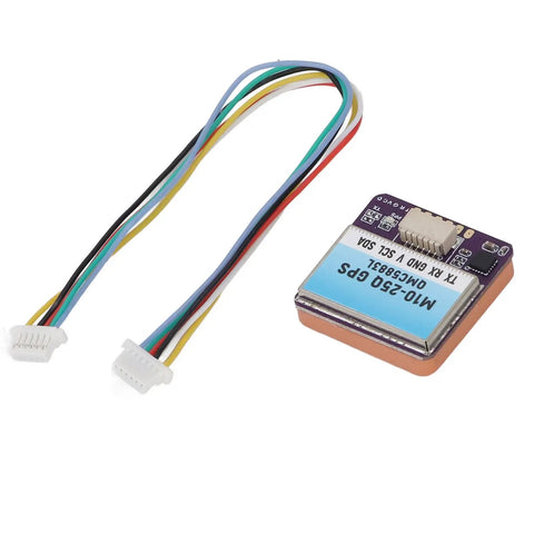 Pro Grade M10-25Q GPS Module For FPV Racing Drones With 72 Search Channels, showing plug-and-play cables