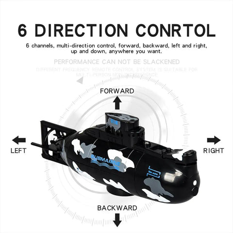 Mini RC Submarine For Pool And Bathtub And Aquarium With One Key Dive Water Detection Protection And High Frequency Remote.