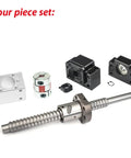 SFU1204 Ballscrew Set 300-1000mm With Flange, Single Ball Nut End Machined, BK BF10 End Supports, Ball Nut Housing, And Coupler