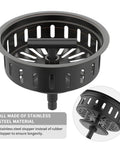 Bronze Kitchen Sink Drain Assembly Kit with oil rubbed bronze finish, includes strainer basket and stopper, close-up view