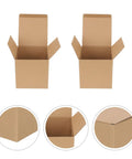 Kraft Paper Shipping Boxes For Business Packaging, Strong Compression Resistant Cardboard Parcel Boxes, 6 Pack Small, Reusable And Durable, Rigid Corrugated Design For Secure Shipments, open 200x200x200 mm