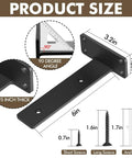 Diagram of 6 Pack Beefy Heavy Duty Shelf Brackets 6 Inch Floating L Shaped Wall Shelf Brackets One Fifth Inch Thick Hidden And Decorative Black Iron Rust Resistant