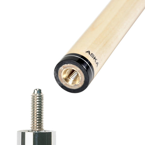Extra Spare Pool Cue Shaft 5/16x18 Joint 13mm Leather Tip With White Ferrule Canadian Hard Rock Maple Replacement