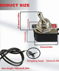 Heavy Duty SPST Rocker Toggle Switch 2 Pin On Off Latching With Leads 6A At 125VAC And 3A At 250VAC for Car Truck Boat Marine