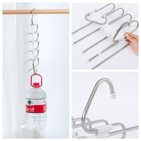 Super Slick Metal Pants Hangers Two Pack Hella Space Saving Closet Organizers With Anti Slip Grip For Jeans Skirts Leggings And Scarves Ultimate Closet Glow Up Rack