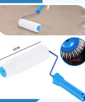 Pro Grade Self Leveling Concrete Tool Kit with 22cm and 28mm needle roller, blue handle, for smooth cement floors