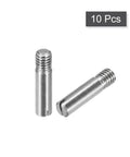 Ten Piece Set Of M6 X 25mm Slotted Cylindrical Pins Crafted From Super Tough 304 Stainless Steel Featuring Crisp External Threads For Heavy Duty Cabinet Assemblies And Dead Nuts Secure Furniture Joins.