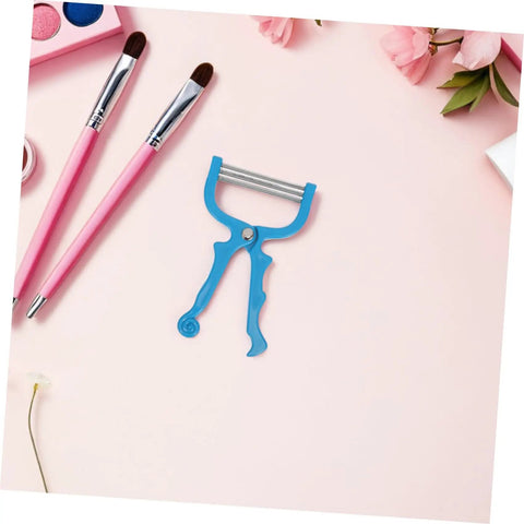 Facial Hair Remover Tool Set Stainless Steel Spring Threading Epilator 4 Pieces Manual For Women With ABS Handle Portable On The Go Use On Neck And Face For Eyebrow And Facial Hair Removal Travel Ready, blue spring coil