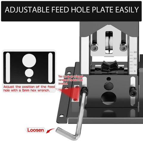 Automatic Wire Stripping Tool For Copper Wires 0.06 To 1.18 Inch Capacity with adjustable feed hole plate and hex wrench.