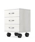 Wooden cabinet with 2 Inch Nylon Swivel Caster Wheels With M10 Threaded Stem 15mm Thread Length Twin Wheel Design on hard floor