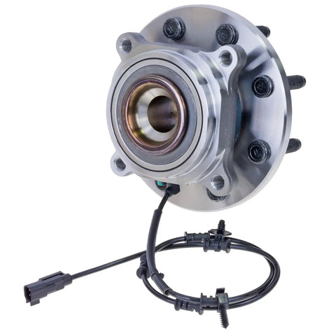 Dead On Front Wheel Bearing And Hub Assembly For 2009 Through 2011 Dodge Ram 2500 And 3500 Rwd Trucks showcasing polished steel design with ABS cable.
