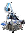 Automatic Flat Labeling Machine With Conveyor Belt For Plates And Shop Merch Smart Sensor Desktop Label Applicator 110V Heavy Duty setup