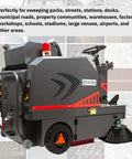 Ready To Roll Ride On Industrial Floor Sweeper Packaged With Long Life Lithium Battery And Grip Tight Solid Tires for sweeping various surfaces.