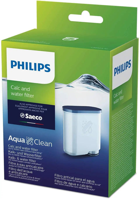 AquaClean Replacement Water Filter Bundle 4 Pack For Espresso Machines packaging with Philips branding