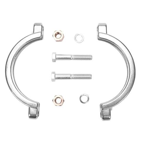 DERNORD sanitary tri-clamp clamp set, stainless steel 304, 3.5 inch, includes two bolts, two nuts, two washers.
