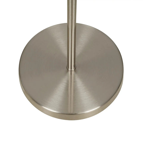 Base of floor lamp from Transitional 3 Piece Table And Floor Lamp Set With Glass Font Detail, Brushed Nickel Finish