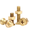 Stainless Steel M6 Cross Countersunk Head Screws With Hex Nuts Kit 304 Grade Indoor Outdoor Use Heavy Duty High Torque Drive Includes M6x25 Size 20 or 40 Piece Complete Sets, brass finish