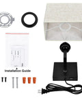Cozy Plug In Wall Lamp With Dimmer And USB Port, Rustic Contemporary Wall Sconce With Fabric Shade, all parts included