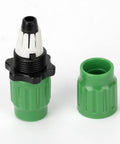 Grab This Awesome Expandable Garden Hose Repair Kit With Four Dual Quick Connectors For 5/8 And 3/4 Pipe Fixes Stops Leaks On 25 To 100ft Green Hoses Instantly For Your Outdoor Sprinkler Systems Now. green plastic hose connector with dual quick-connect fitting