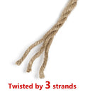 Close-up of 3-strand twisted Rugged 5mm Natural Jute Twine Heavy Duty Rope, 328 Feet for DIY crafts and eco-friendly projects.