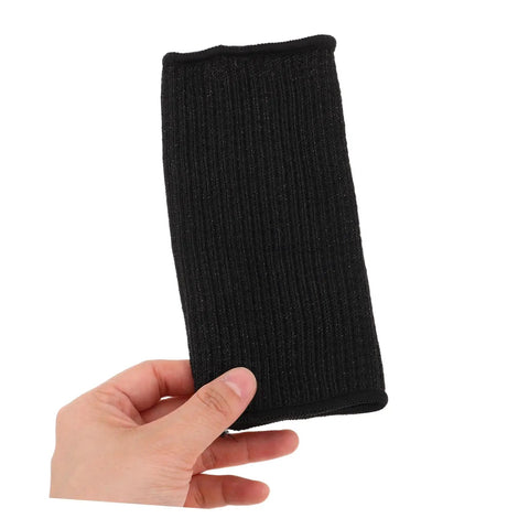 Tough As Nails Protective Arm Sleeves With Serious Cut Resistance for gardeners, mechanics, and welders shown in hand.