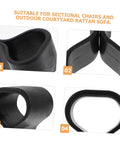 Close-up of 24 Pack Patio Wicker Furniture Clips Easy Fit No Fuss Small Rattan Sofa Clamps For Outdoor Sectional Couches Fasteners