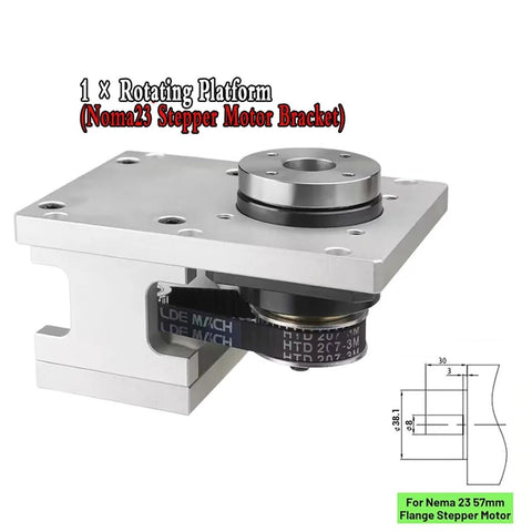 Rotating Platform Cam Indexer For Cutting Tables 360 Degree Electric Rotary Table For 4 Axis And 5 Axis Machining Nema 23 Stepper Motor Compatible Pro Grade Milling Indexer DIY Friendly.