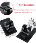 Heavy Duty Wall Mount Shower Head Holder With Strong Adhesive Waterproof Bracket For RVs And Home Bathrooms with dimensions