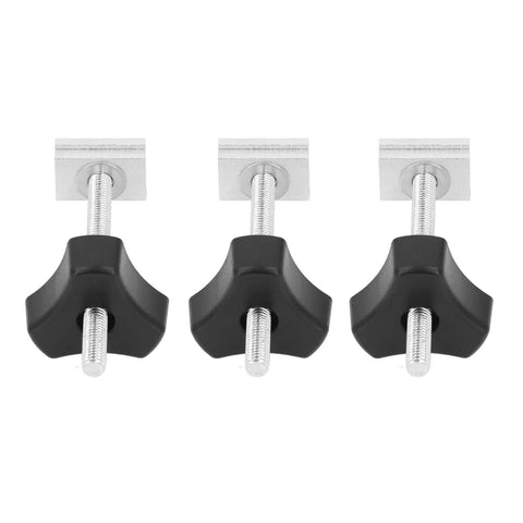 Sturdy Stainless Steel T Track Kit For Woodworking Jigs And Fixtures, Quick Install On Flush Mounted Rails, black knobs, metal screws