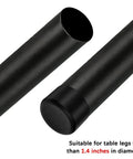 Legit Heavy Duty Folding Table Extenders With Solid Steel Riser Blocks For Immediate Adjustable Height Boosts, black table leg risers with smooth finish.