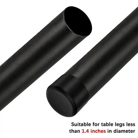 Legit Heavy Duty Folding Table Extenders With Solid Steel Riser Blocks For Immediate Adjustable Height Boosts, black table leg risers with smooth finish.