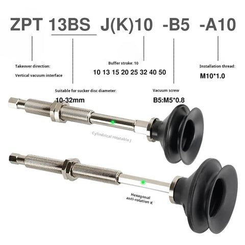 Get this bad boy double-layer industrial vacuum pad suction cup for your pneumatic setup. Tough ZPT10BN-K10-B5-A10, detailed specs.