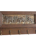 Bad Ass Wall Mounted Coat Rack With Thick Wood Body And Heavy Zinc Alloy Hooks Ultimate Mudroom Flex Storage American Embossed Vibes with bear design.