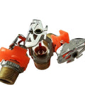Righteous Quick Response Fire Sprinkler Head With Slick Sidewall Design And Dead Nuts Half Inch Npt Brass Threads, detailed view with brass threads