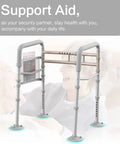 Stand Alone Toilet Safety Rail With Adjustable Width And Height Fits Any Toilet Folding Handrails
