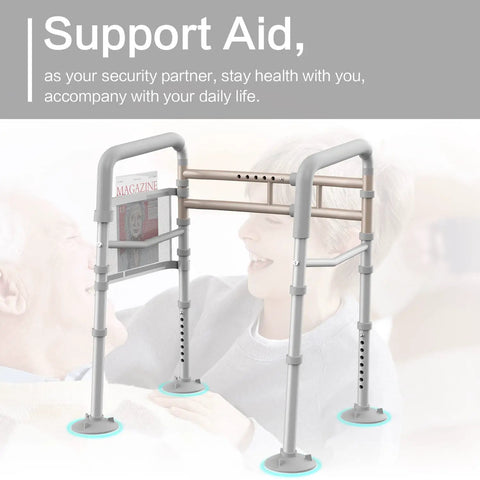 Stand Alone Toilet Safety Rail With Adjustable Width And Height Fits Any Toilet Folding Handrails