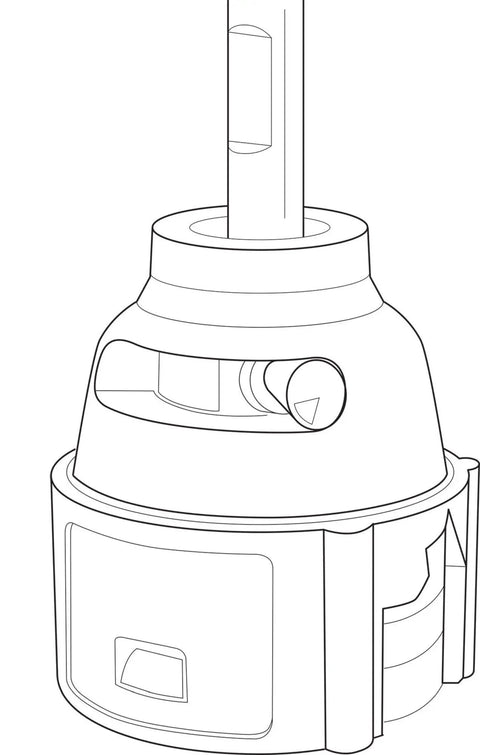 Illustration of ceramic disc cartridge from M-Bition 4 Inch Centerset Bathroom Faucet With Grid Strainer 1.5 Gpm Chrome Finish