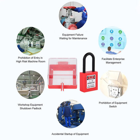 Clear Emergency Stop Button Lockout Cover With Hinged Design And Mounting Kit Easy Install Via Screws Or Adhesive Transparent