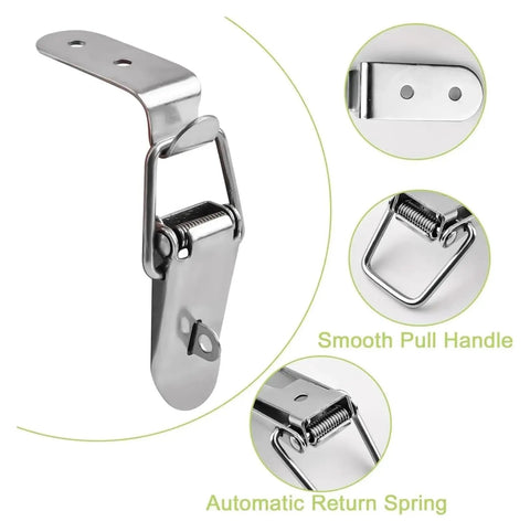 Stainless Steel Spring Loaded Hook Lock Bolt Toggle Latch Clamp For Doors Drawers Cabinets Toolbox And Closets 4 Pack