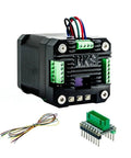 Closed Loop NEMA17 Stepper Motor Driver With GenL FOC For CNC And 3D Printers, Quiet Operation, High Efficiency, Pro Grade Precision Motion Control, RS485 Ready, SERVO42D Model For Smooth, Reliable Actuation, black module with wiring and adapter board