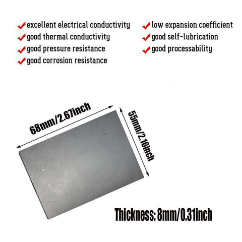 Graphite Blank Blocks and Sheets and Electrode Plates Set 8mm Thick Pack of 5 With Sizes 66x47mm 74x55mm 68x55mm Pro Grade Highly Conductive