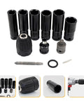 Heavy Duty Impact Socket Adapter Set Made From Rock Solid Chrome Vanadium Steel Built Tough For Pro Mechanics And Weekend Warriors Seeking Reliable Gear For Turbo Tight Custom Builds And Daily Shop Work, black socket adapters.