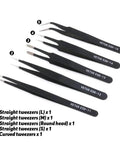 21Pcs Modeler Basic Tools Craft Set For DIY Mecha And Miniature Car Models Starter Kit tweezers set, including straight and curved tweezers