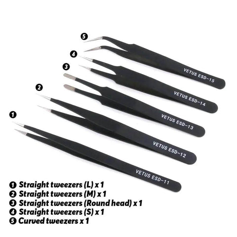 21Pcs Modeler Basic Tools Craft Set For DIY Mecha And Miniature Car Models Starter Kit tweezers set, including straight and curved tweezers